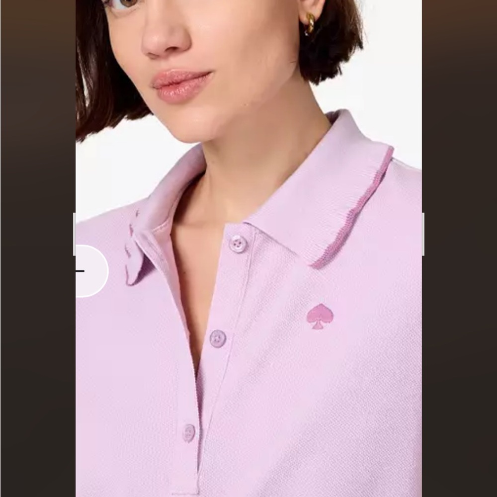 NWT's Kate Spade Lilac Short Sleeve Polo with Pink Spade Motif